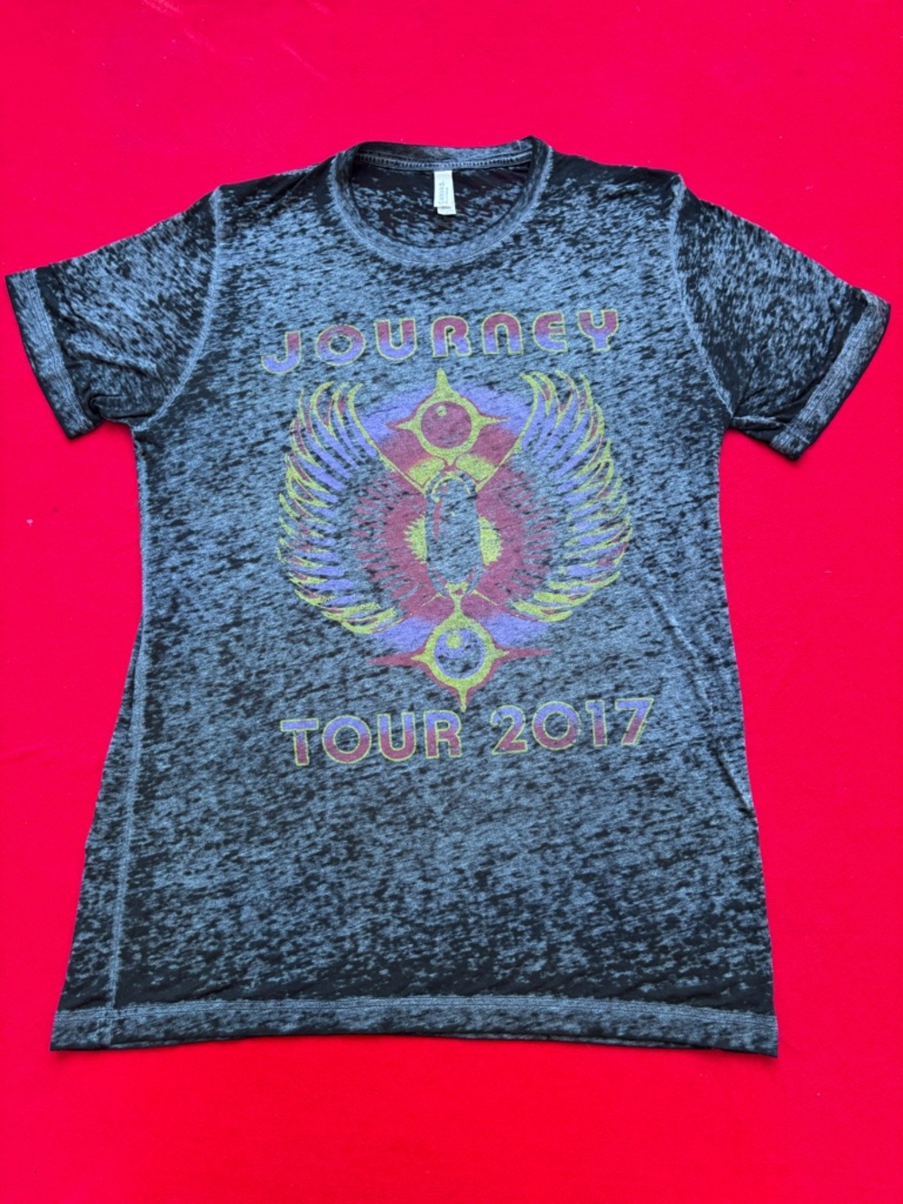 Journey Tour 2017 Band T Shirt Mens Medium Black Burnout Graphic Tee